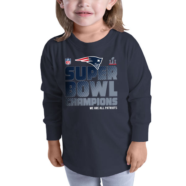 New England Patriots Pro Line by Fanatics Branded Toddler Super Bowl LI Champions Trophy Collection Locker Room Long Sleeve T-Shirt - Navy